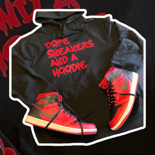 Dope Sneakers and a Hoodie (Red & Black)